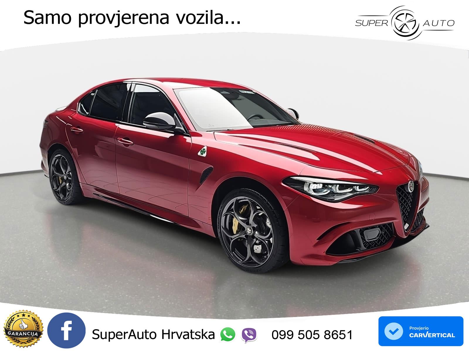 Alfa Romeo Giulia Quadrifoglio 2.9 V6 Bi-Turbo (520 KS) Automatic LED+GR SJED+ACC