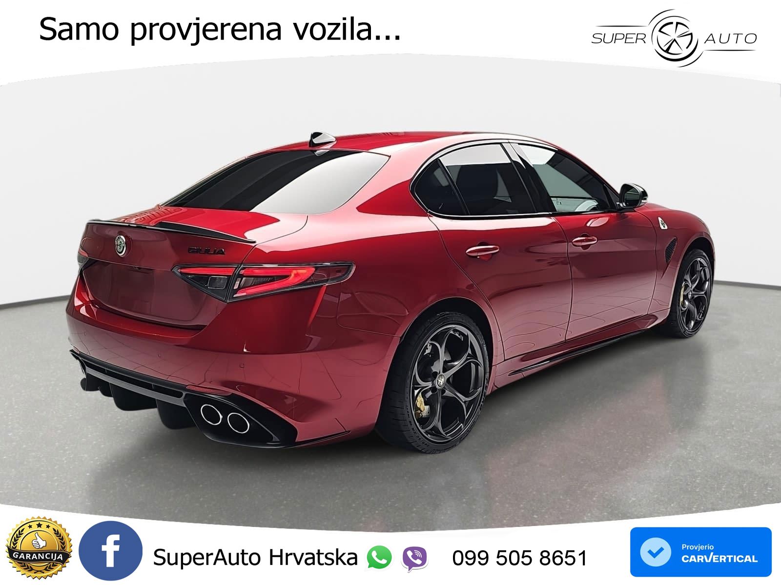 Alfa Romeo Giulia Quadrifoglio 2.9 V6 Bi-Turbo (520 KS) Automatic LED+GR SJED+ACC