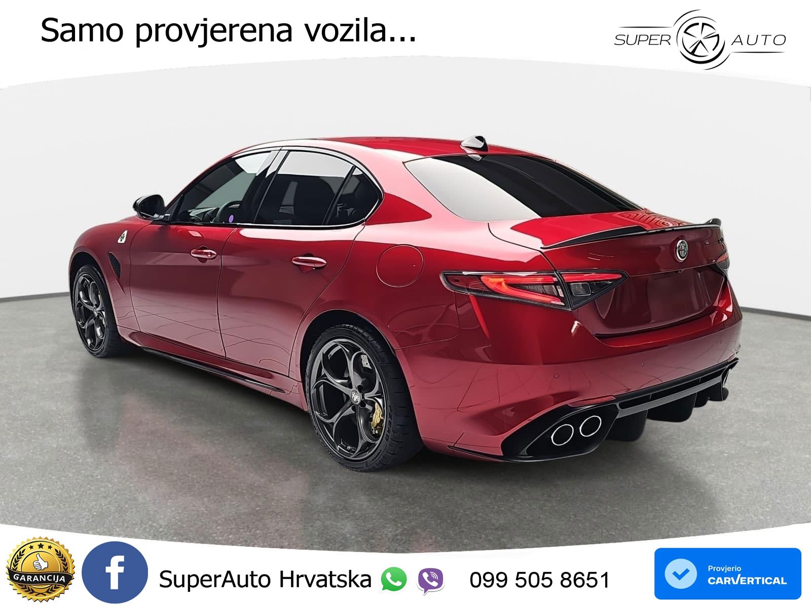 Alfa Romeo Giulia Quadrifoglio 2.9 V6 Bi-Turbo (520 KS) Automatic LED+GR SJED+ACC