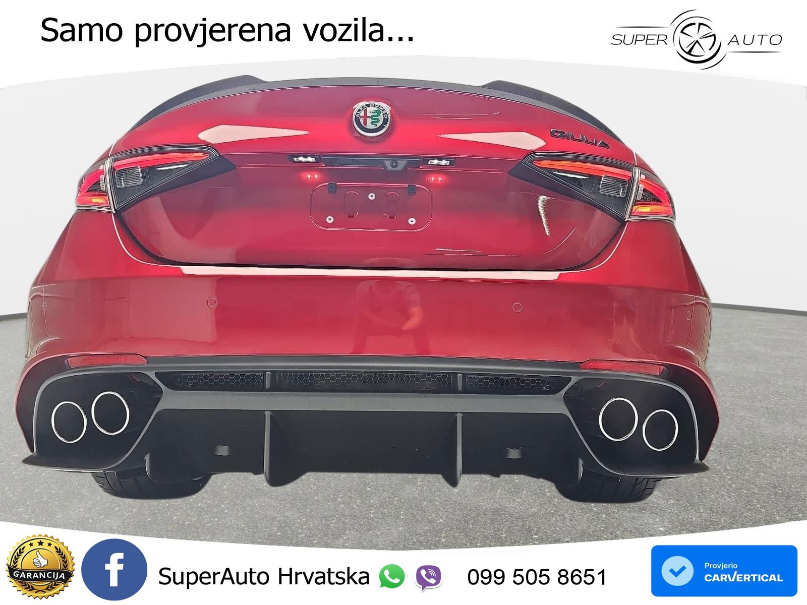Alfa Romeo Giulia Quadrifoglio 2.9 V6 Bi-Turbo (520 KS) Automatic LED+GR SJED+ACC