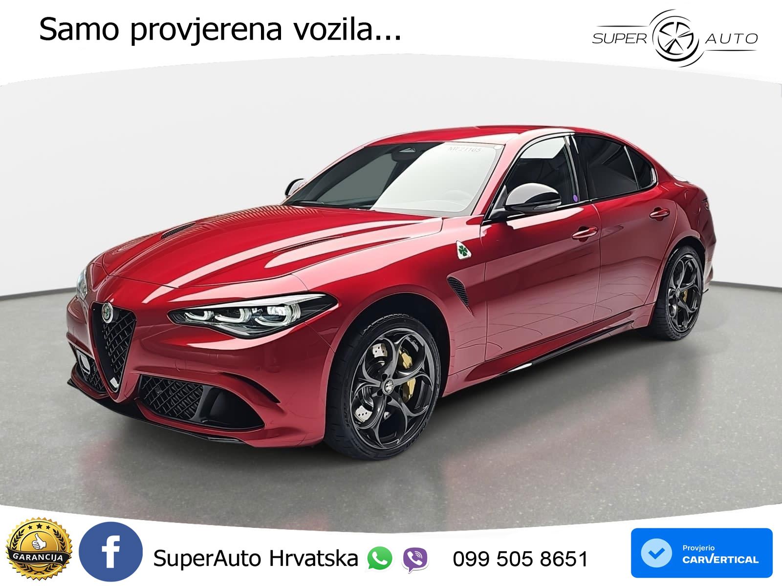 Alfa Romeo Giulia Quadrifoglio 2.9 V6 Bi-Turbo (520 KS) Automatic LED+GR SJED+ACC