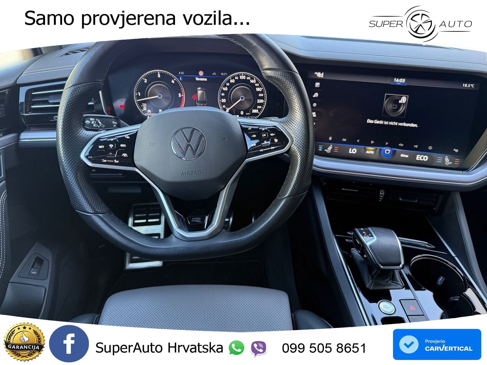 Volkswagen Touareg 3.0 V6 TDI (286 KS) 4MOTION Tiptronic R-Line ZRAČNI+ACC+GR SJED+KAM+PANO