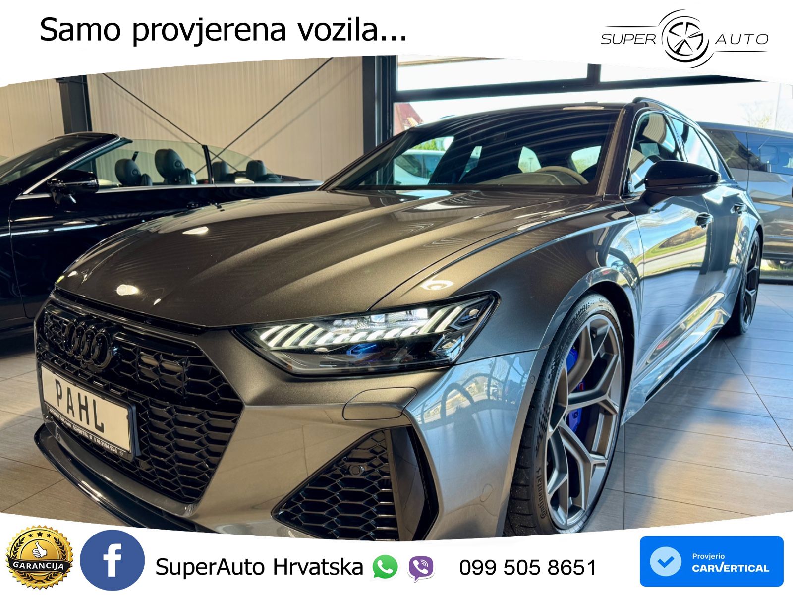 Audi RS6 Avant 4.0 TFSI V8 performance (630 KS)  quattro tiptronic ZRAČNI+ACC+4xGR SJED+KAM