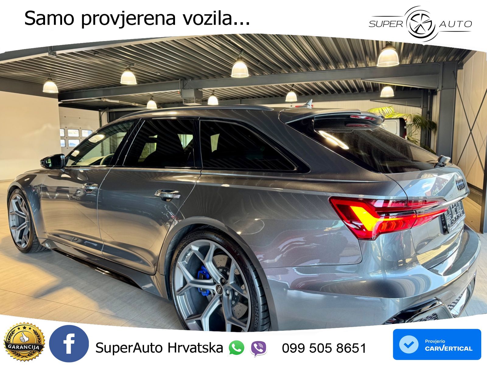 Audi RS6 Avant 4.0 TFSI V8 performance (630 KS)  quattro tiptronic ZRAČNI+ACC+4xGR SJED+KAM