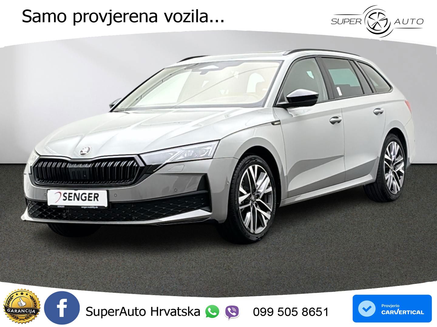 Škoda Octavia Combi 2.0 TDI (150 KS) DSG SportLine ACC+HEAD+GR SJED+360+PANO