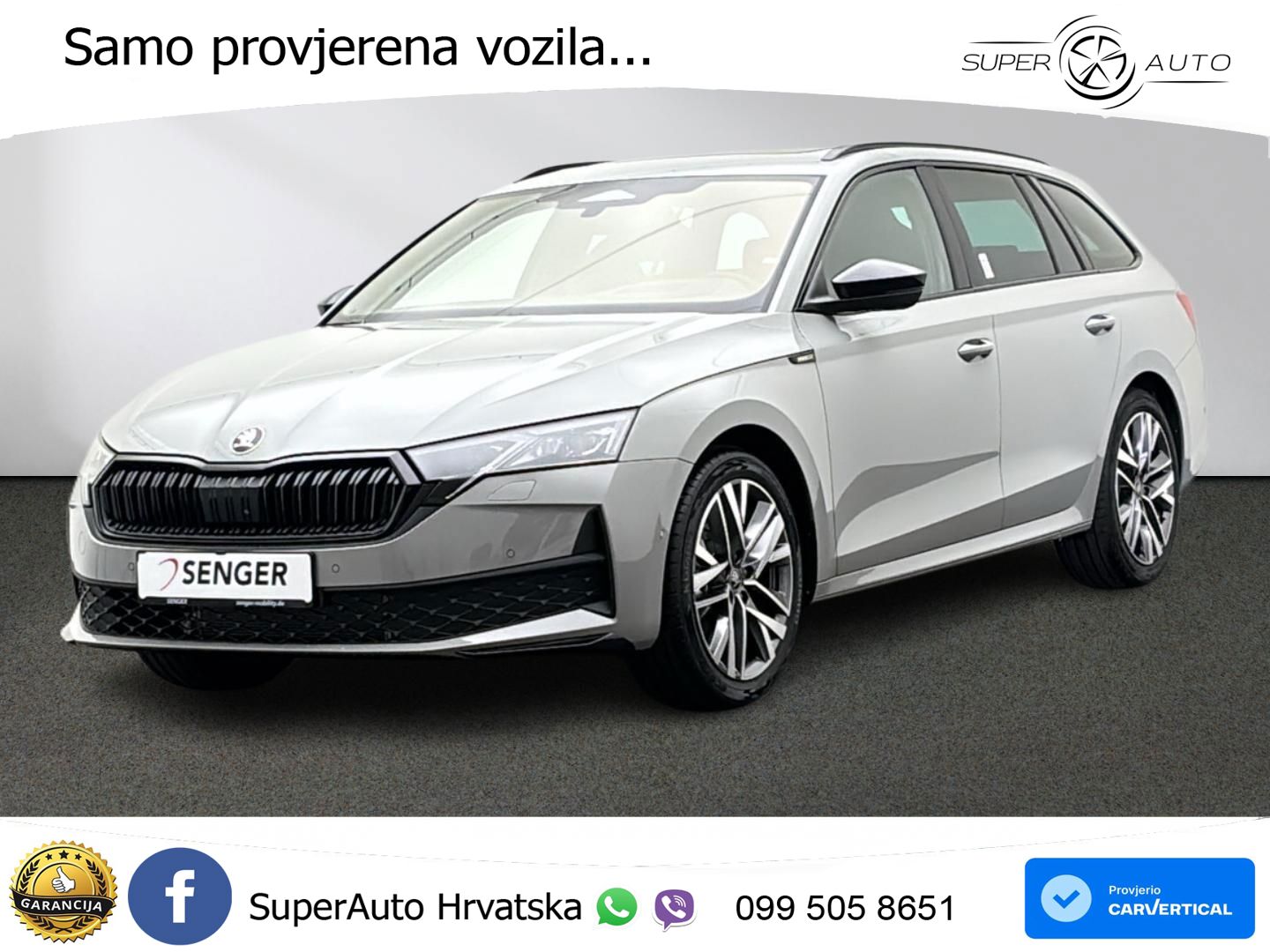 Škoda Octavia Combi 2.0 TDI (150 KS) DSG SportLine ACC+HEAD+GR SJED+360+PANO