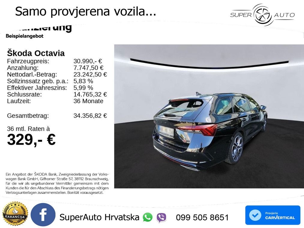 Škoda Octavia Combi RS 2.0 TSI (245 KS) DSG LED+GR SJED+ACC