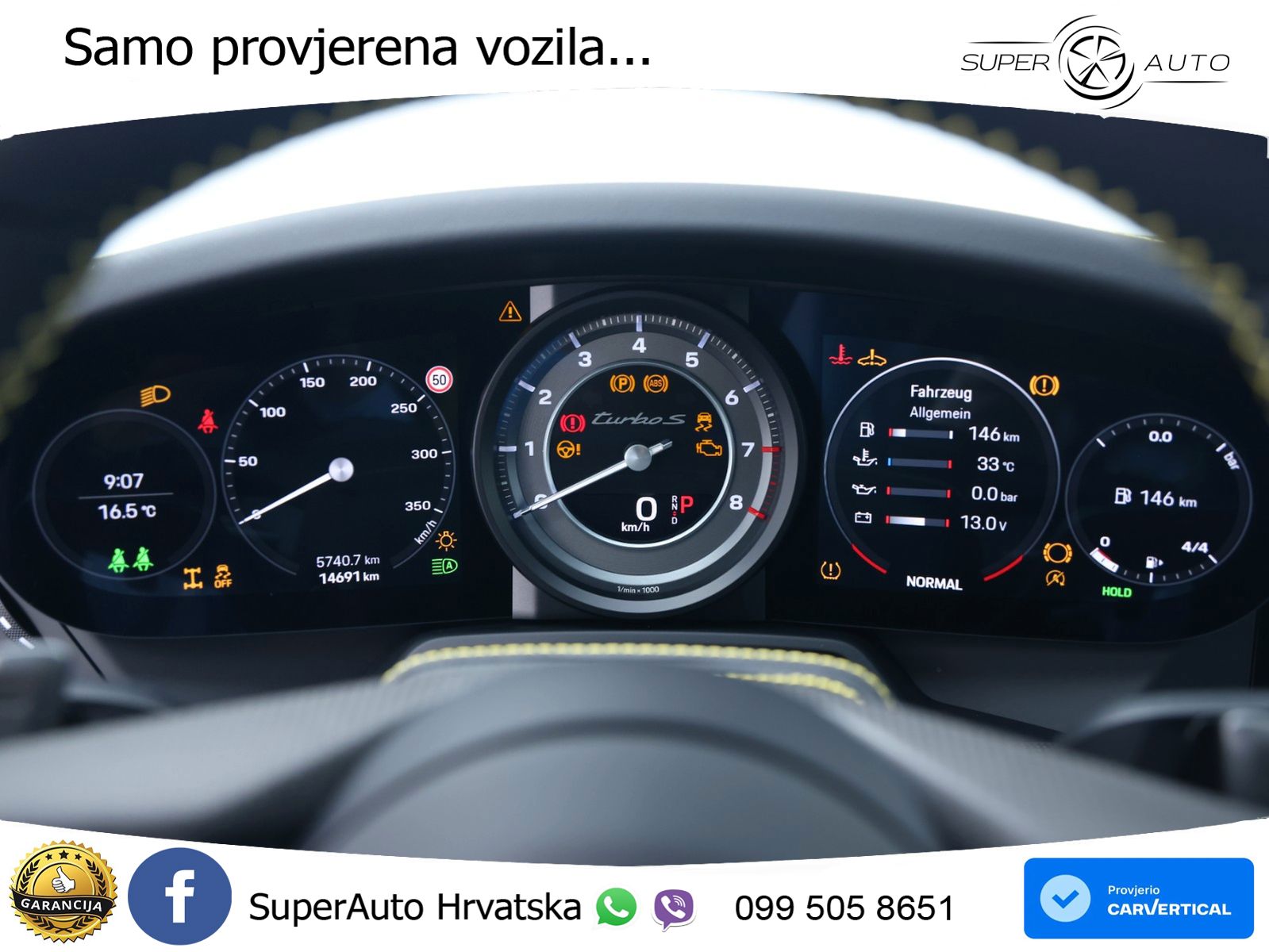 Porsche 911 Turbo S 3.8 (650 KS) PDK ZRAČNI+ACC+GR SJED+360