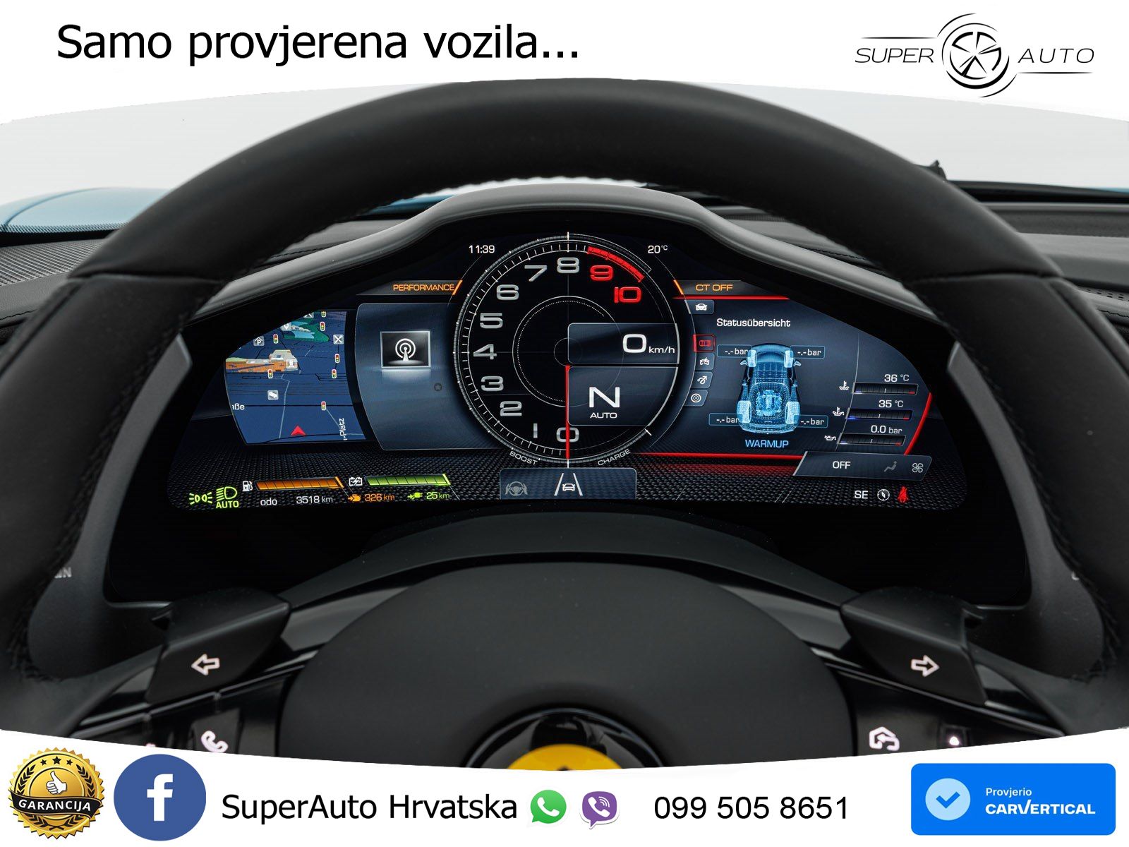Ferrari 296 GTS 3.0 V6 (830 KS) F1 DCT LED+GR SJED+ACC