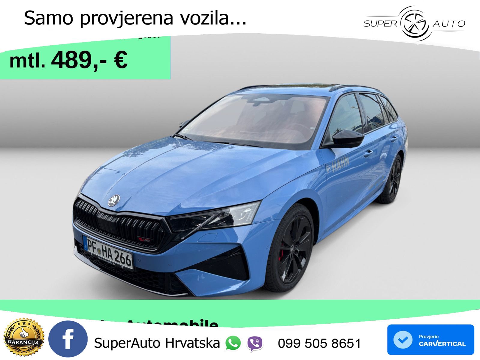 Škoda Octavia Combi RS 2.0 TSI (265 KS) DSG LED+GR SJED+ACC
