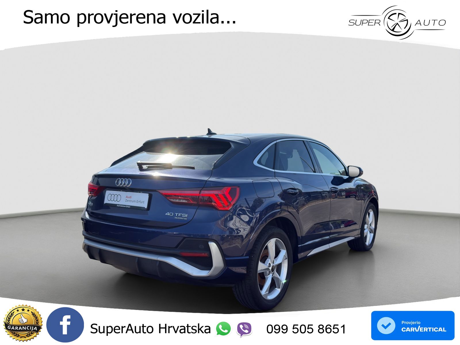 Audi Q3 II Sportback 40 TFSI (190 KS) quattro S tronic S line LED+GR SJED+ACC