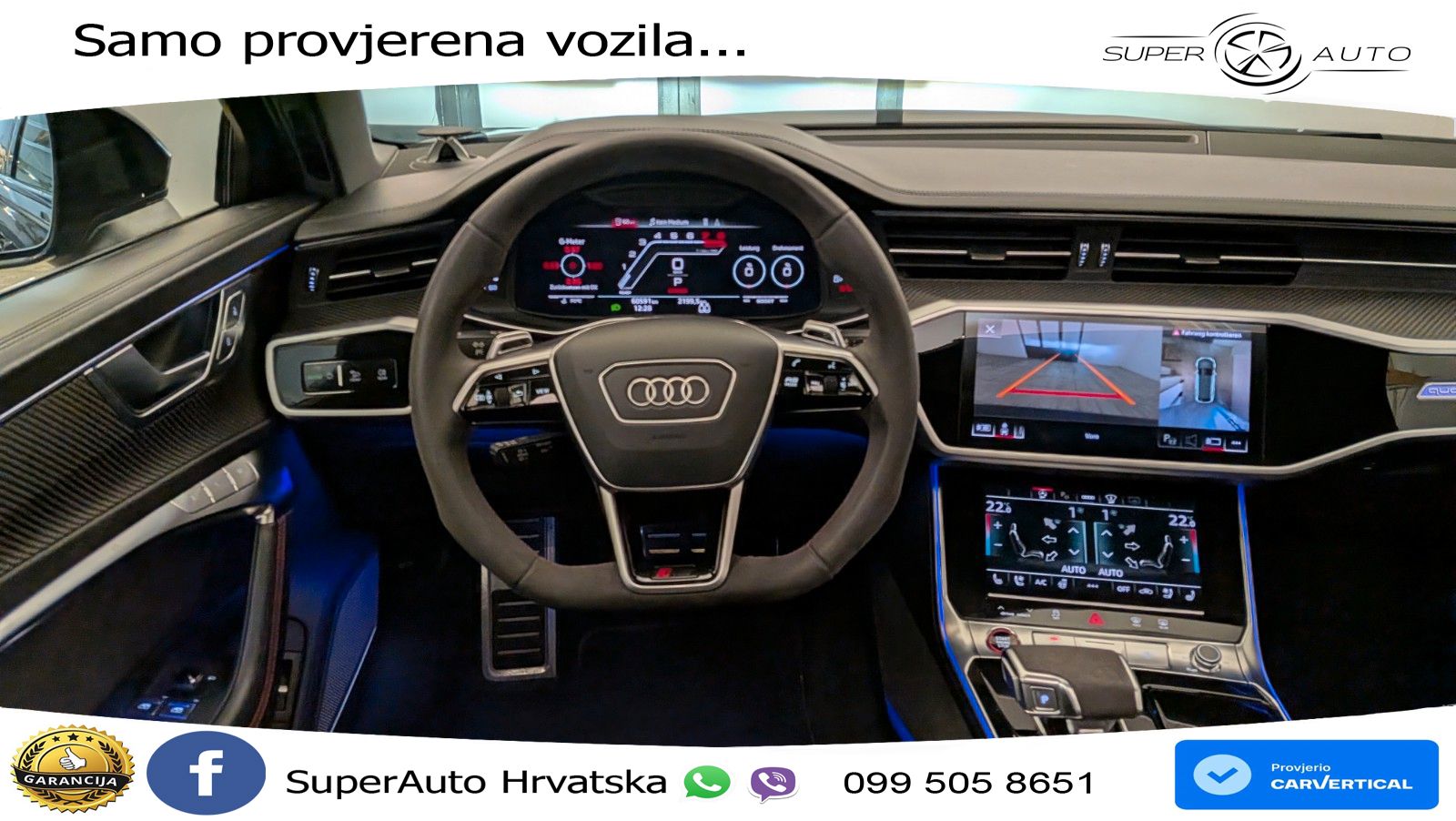 Audi RS6 Avant 4.0 TFSI V8 (600 KS) quattro Tiptronic ZRAČNI+ACC+GR SJED+KAM+PANO