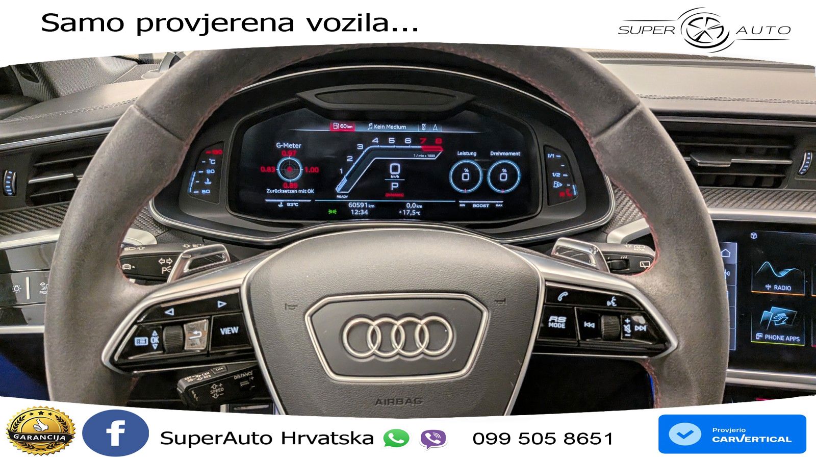 Audi RS6 Avant 4.0 TFSI V8 (600 KS) quattro Tiptronic ZRAČNI+ACC+GR SJED+KAM+PANO