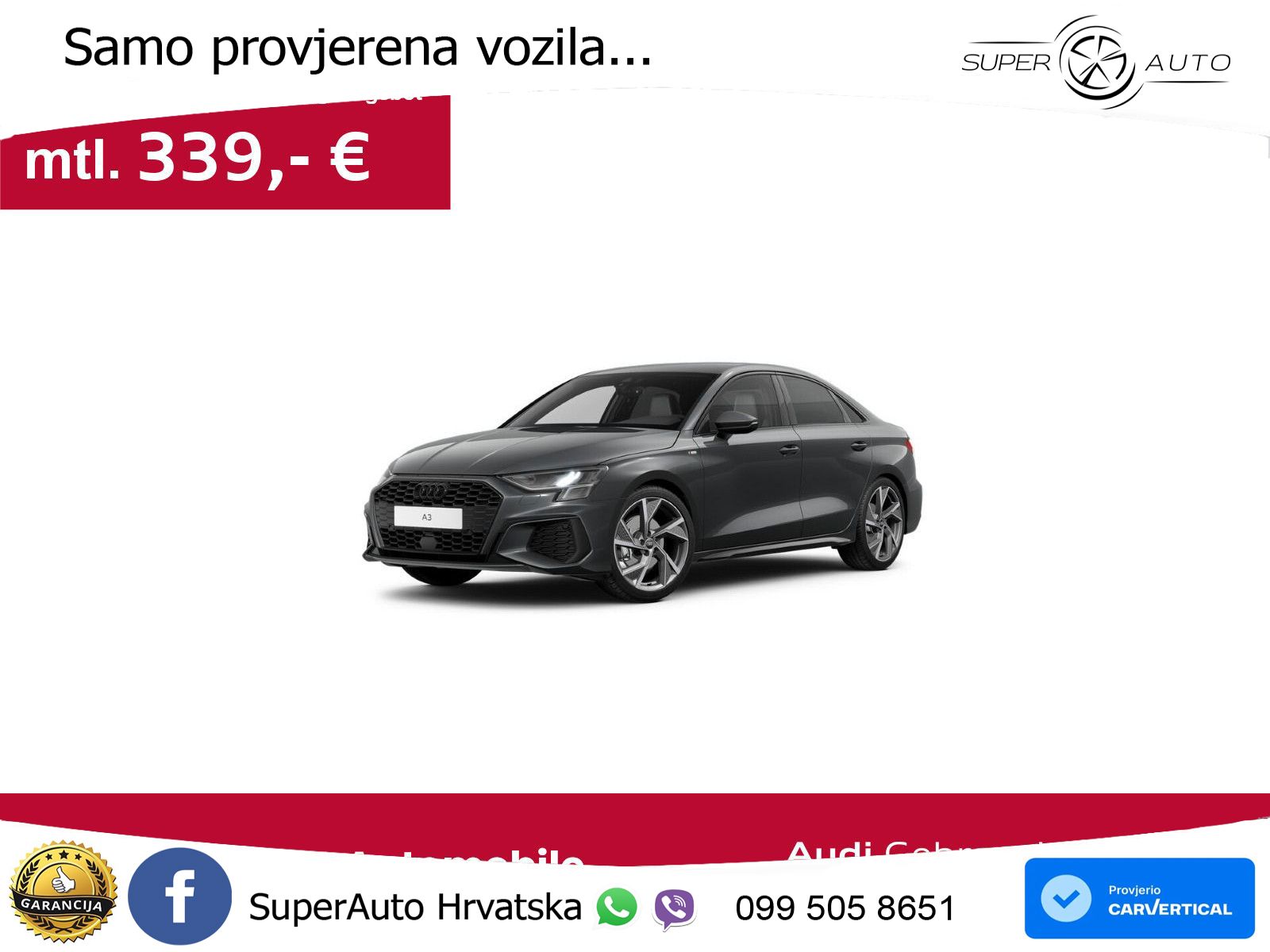 Audi A3 Limuzina 35 TFSI (150 KS) S tronic S line LED+GR SJED+ACC