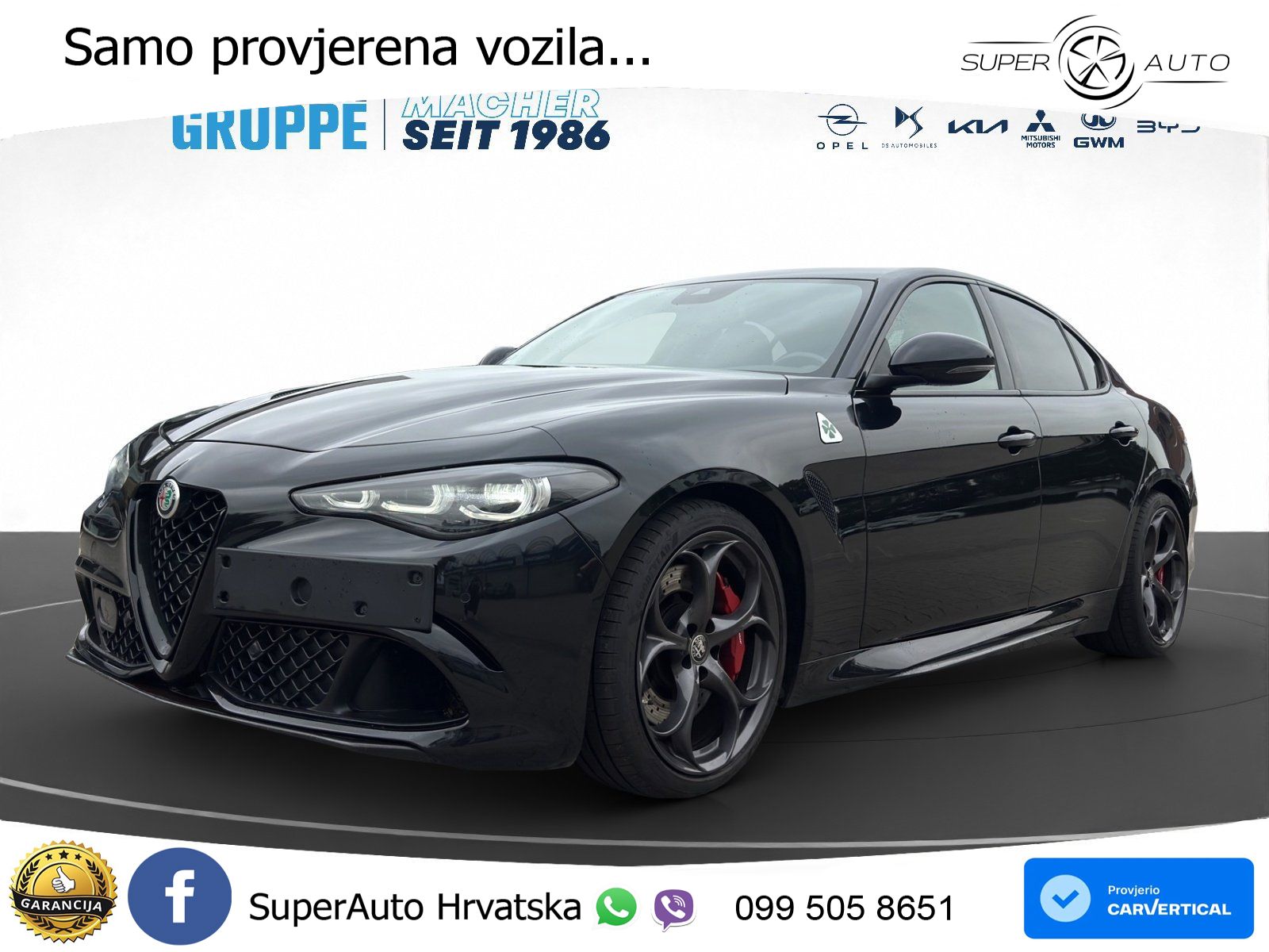 Alfa Romeo Giulia Quadrifoglio 2.9 V6 Bi-Turbo (520 KS) Automatic LED+GR SJED+ACC