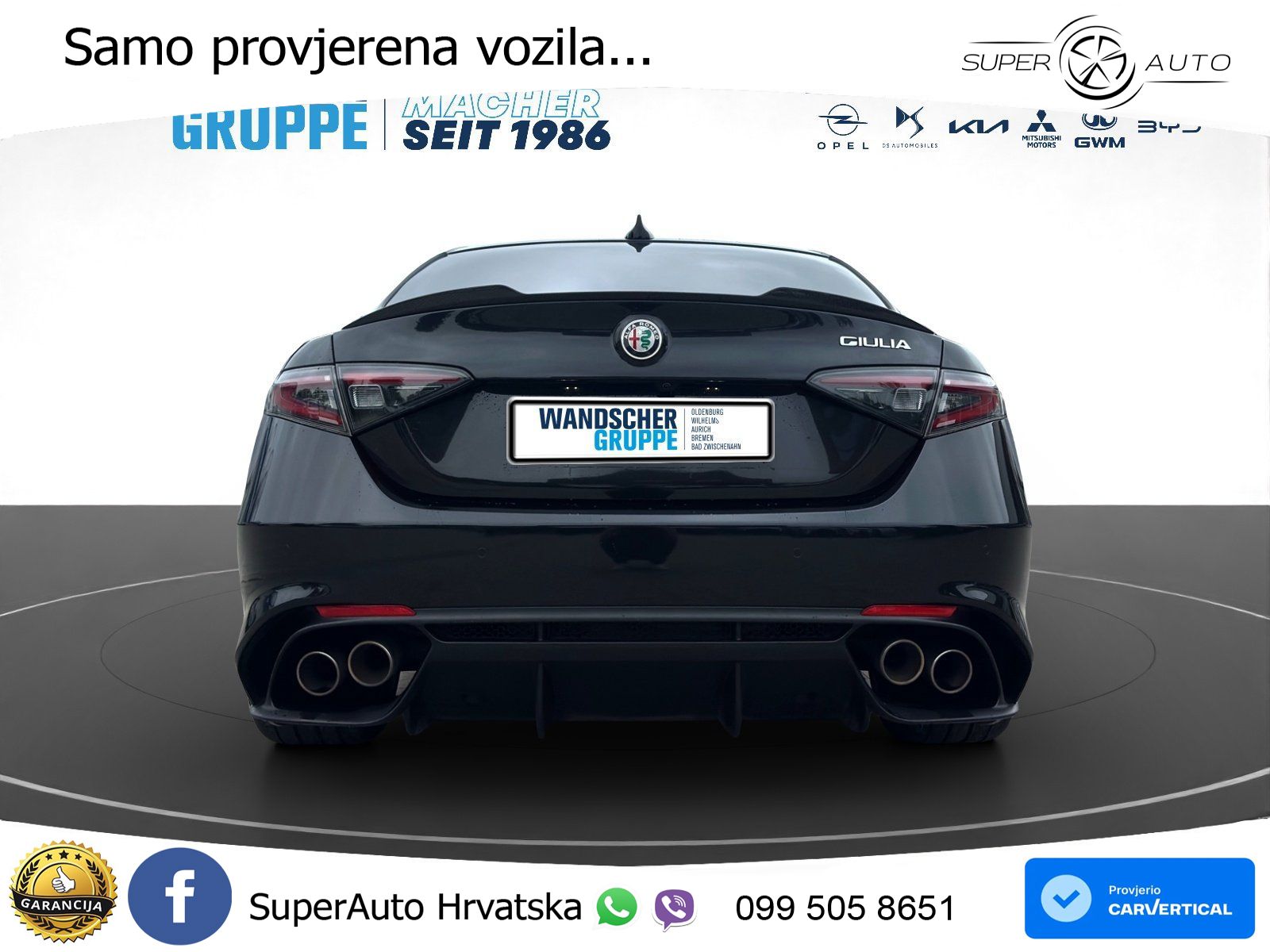 Alfa Romeo Giulia Quadrifoglio 2.9 V6 Bi-Turbo (520 KS) Automatic LED+GR SJED+ACC