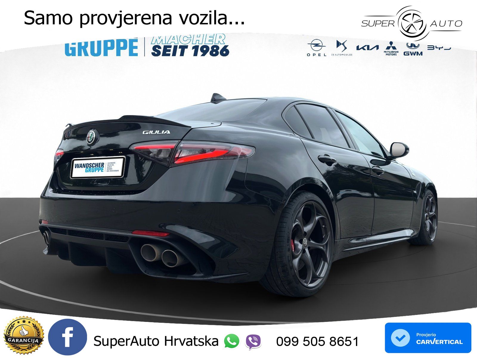 Alfa Romeo Giulia Quadrifoglio 2.9 V6 Bi-Turbo (520 KS) Automatic LED+GR SJED+ACC