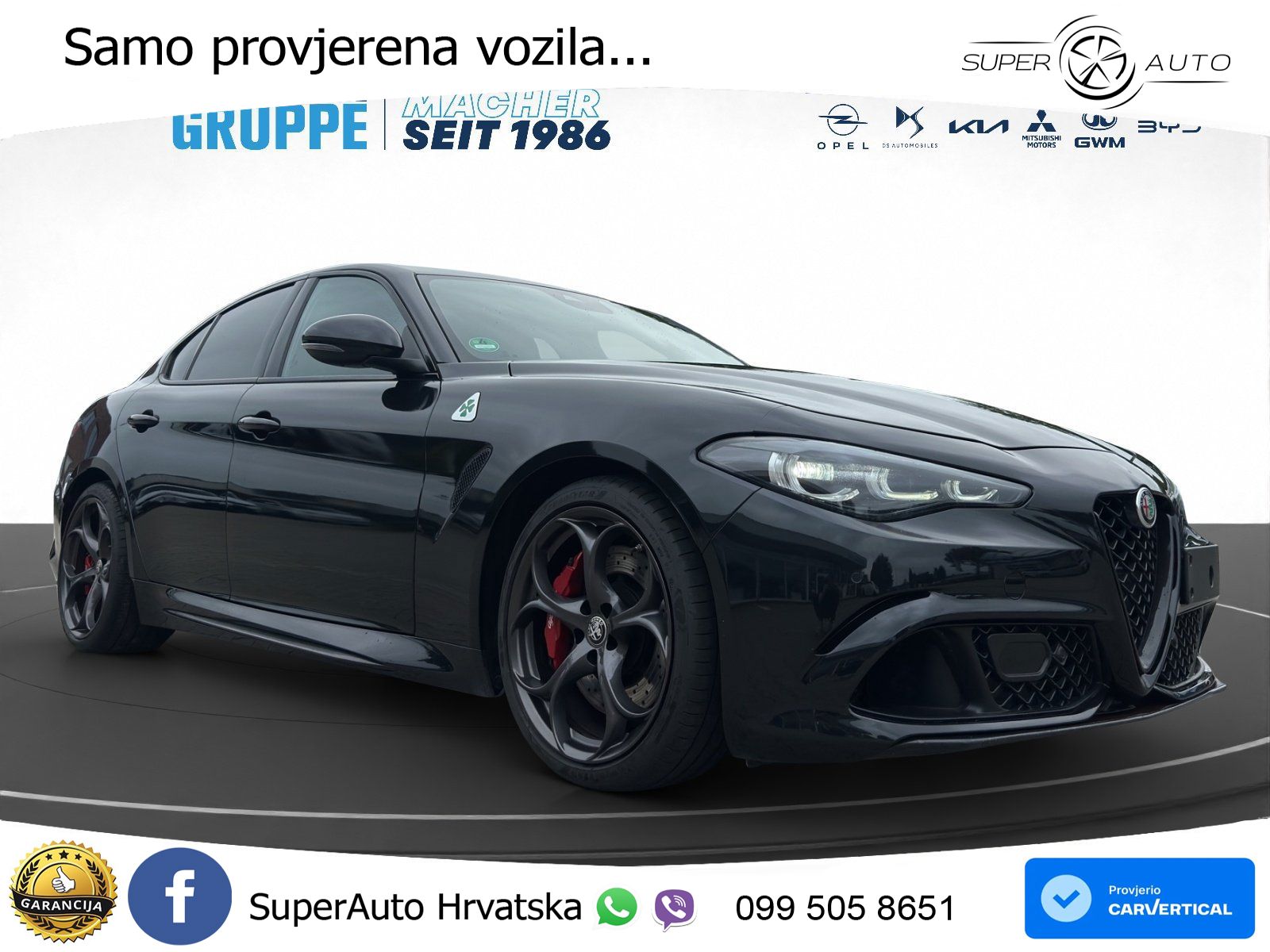 Alfa Romeo Giulia Quadrifoglio 2.9 V6 Bi-Turbo (520 KS) Automatic LED+GR SJED+ACC