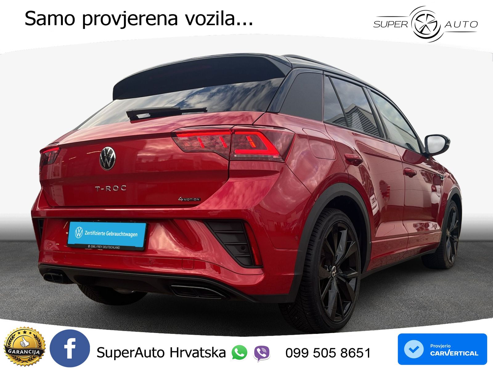 Volkswagen T-Roc 2.0 TSI (190 KS) 4M DSG R-Line MATRIX+GR SJED+KAM