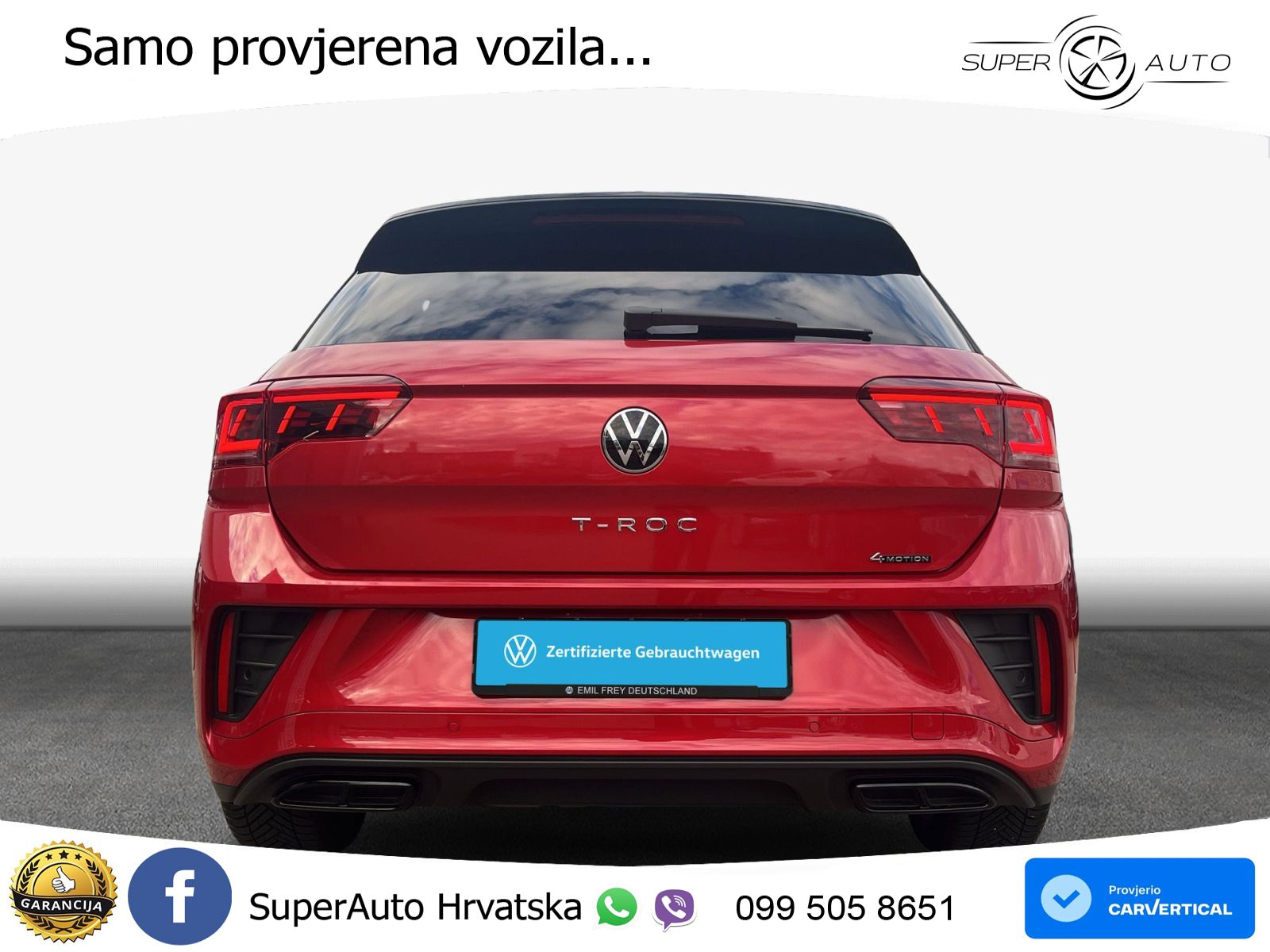 Volkswagen T-Roc 2.0 TSI (190 KS) 4M DSG R-Line MATRIX+GR SJED+KAM