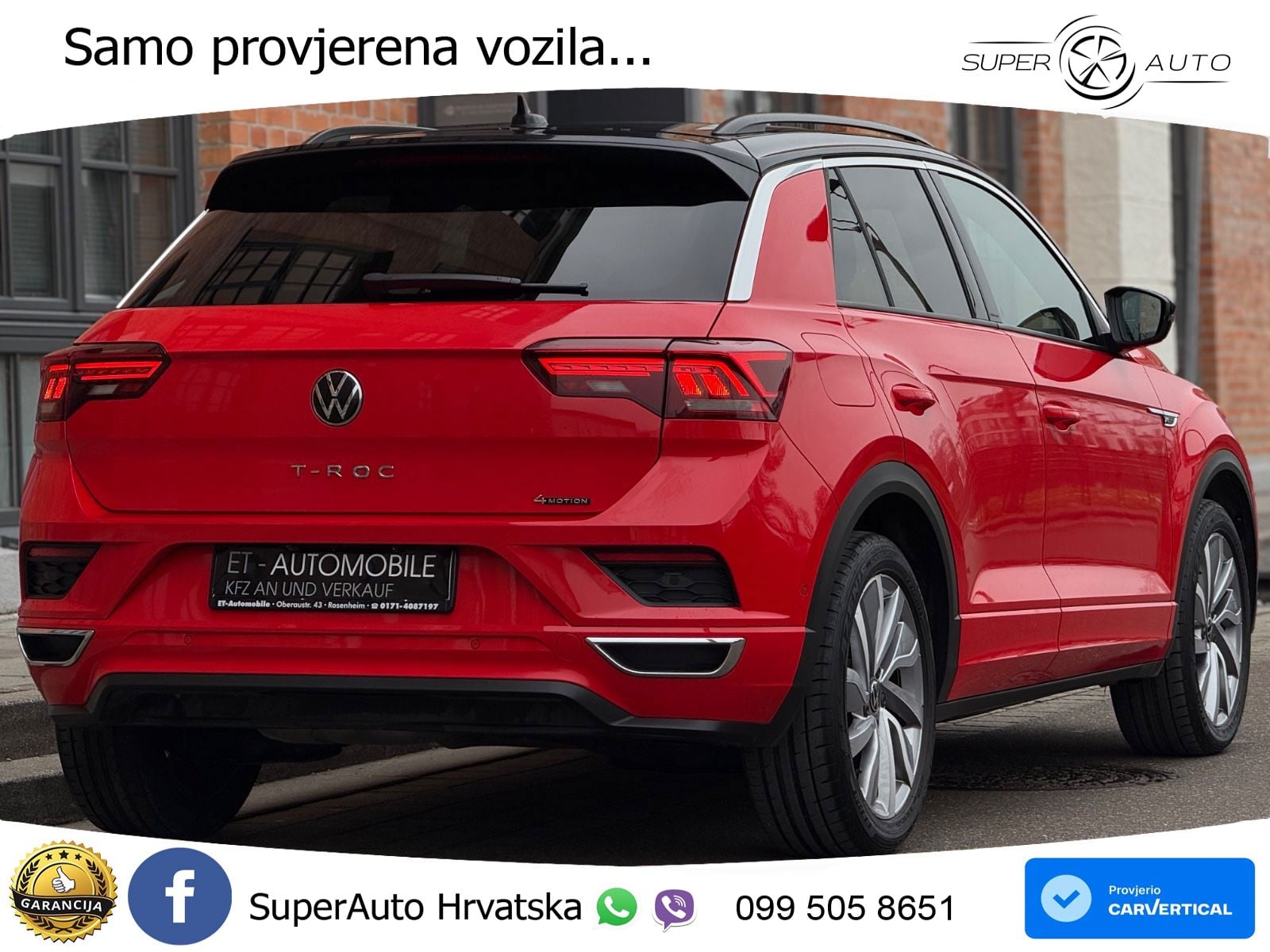 Volkswagen T-Roc 2.0 TDI (150 KS) 4M DSG R-Line LED+GR SJED+ACC