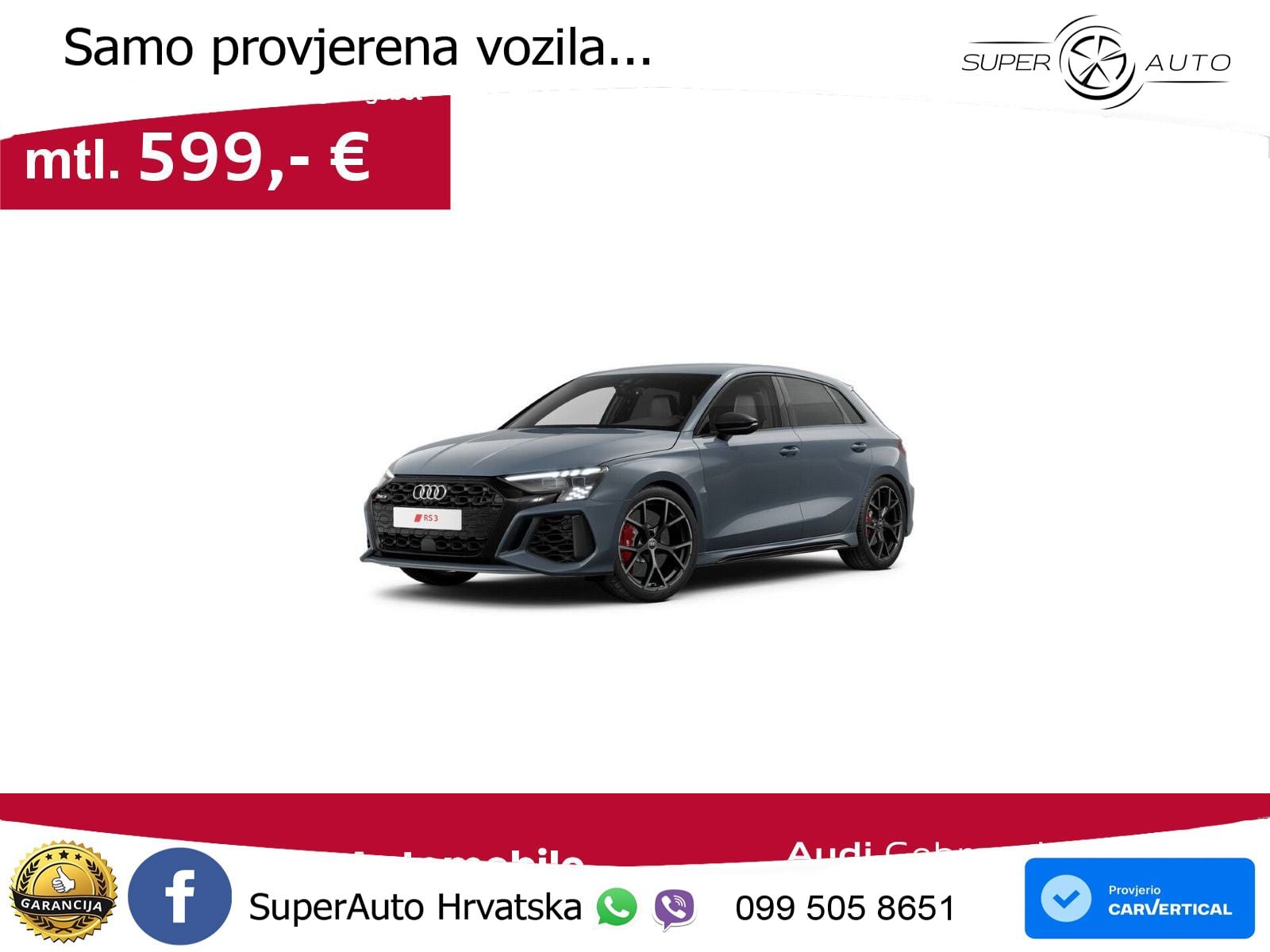 Audi RS3 Sedan 2.5 TFSI (400 KS) quattro S tronic MATRIX+GR SJED+KAM