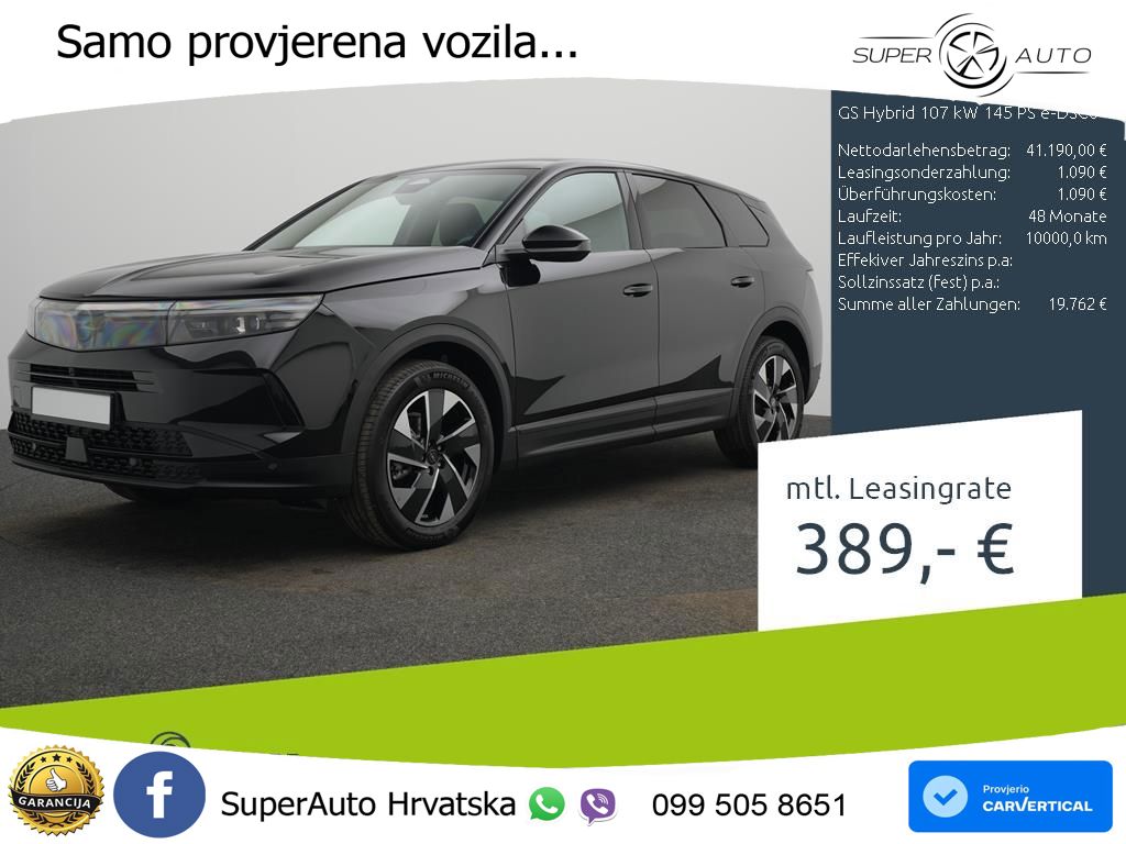 Opel Grandland 1.2 Turbo (145 KS) Hybrid eDCT GS LED+GR SJED+ACC