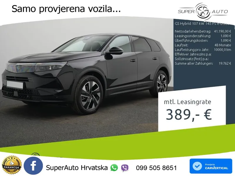 Opel Grandland 1.2 Turbo (145 KS) Hybrid eDCT GS LED+GR SJED+ACC