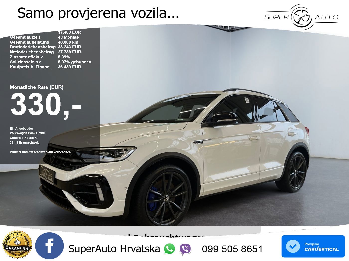 Volkswagen T-Roc I R 2.0 TSI (300 KS) OPF 4M DSG MATRIX+GR SJED+KAM