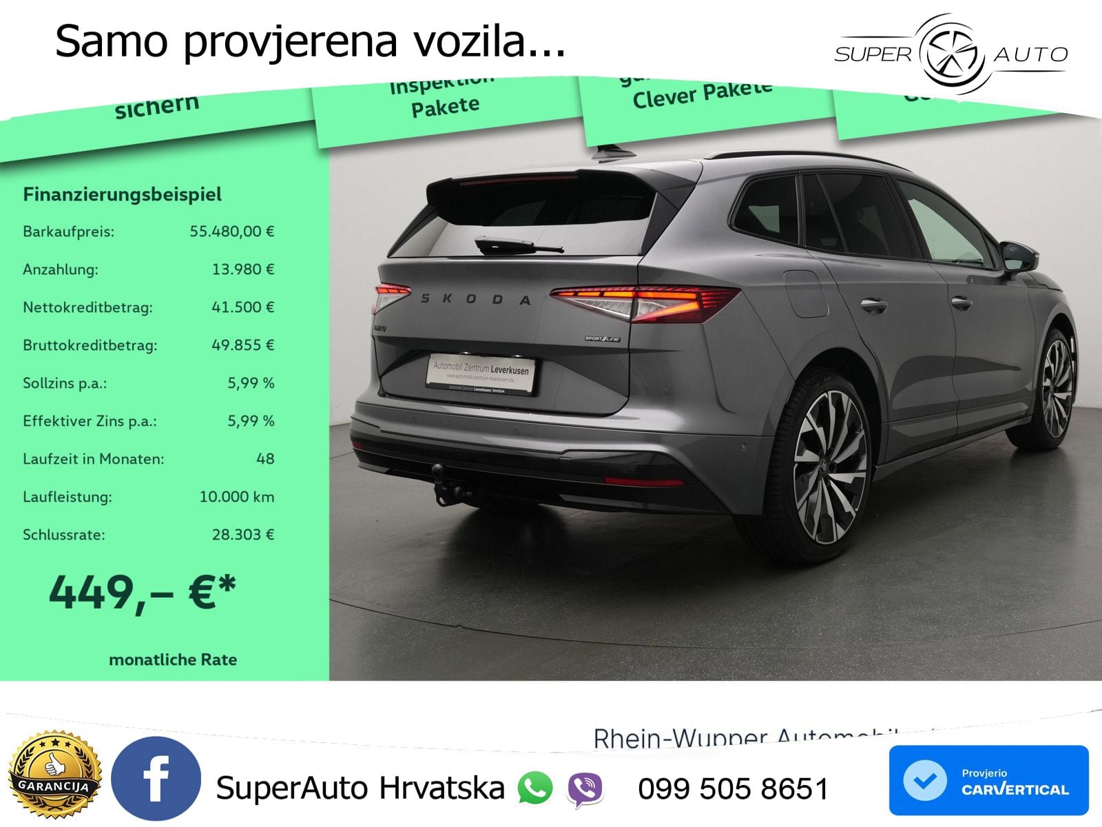 Škoda Enyaq 85 82 kWh (286 KS) SportLine MATRIX+GR SJED+KAM