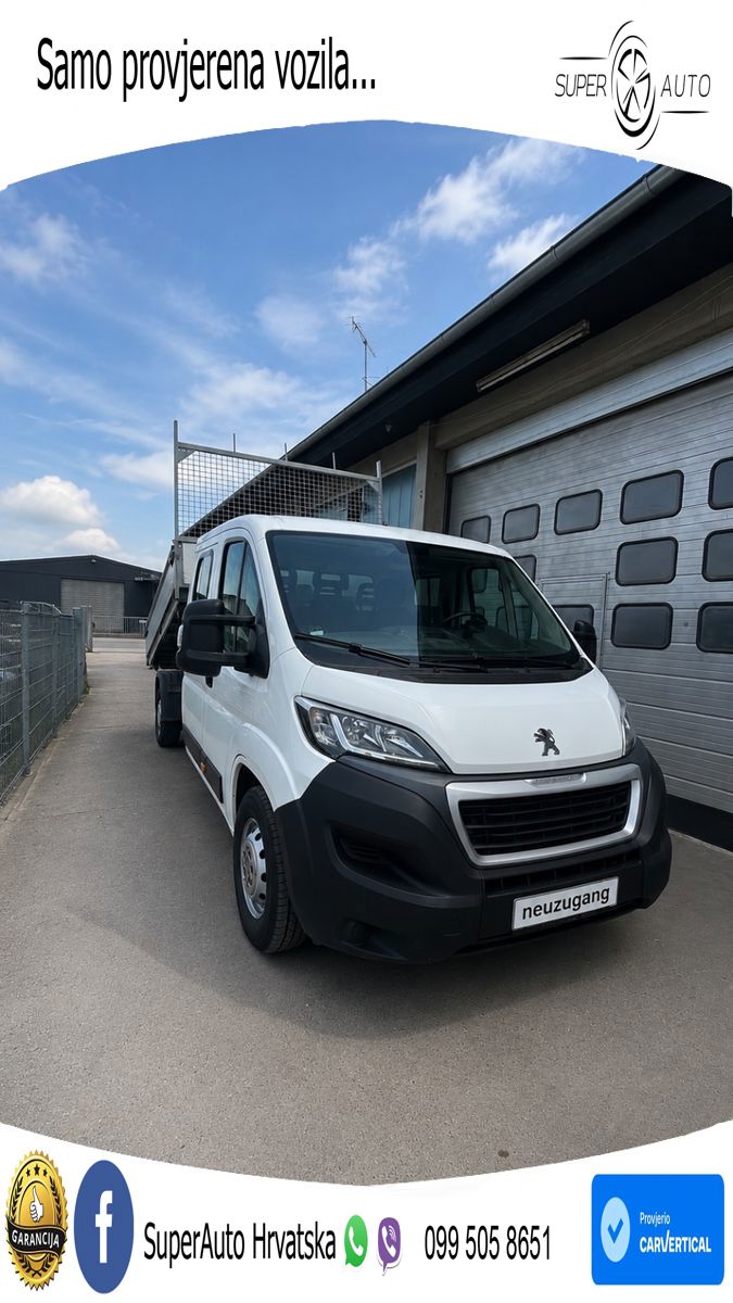 Peugeot BOXER DOKKA DREISEITEN KIPPER KLIMA AHK 7 SITZE 163 KS