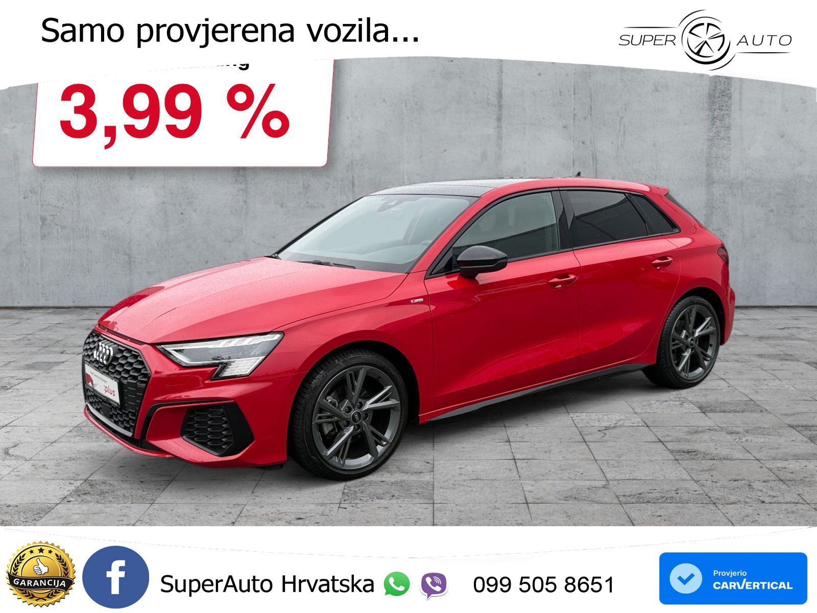 Audi A3 35 TFSI (150 KS) S line LED+GR SJED+ACC