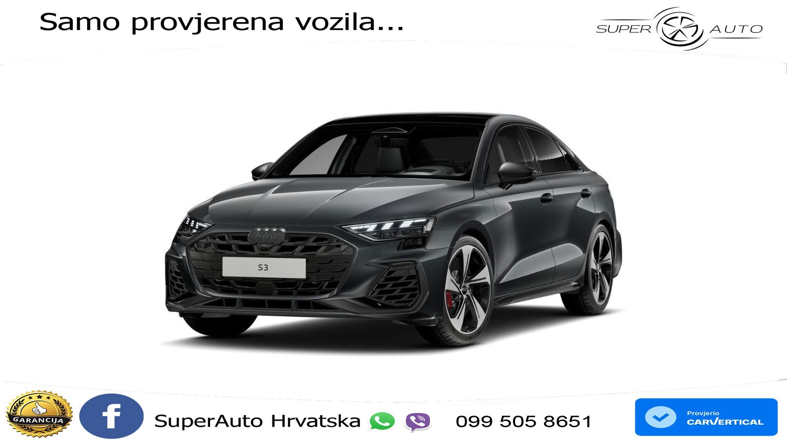 Audi S3 Limuzina 2.0 TFSI (333 KS) quattro S tronic LED+GR SJED+ACC