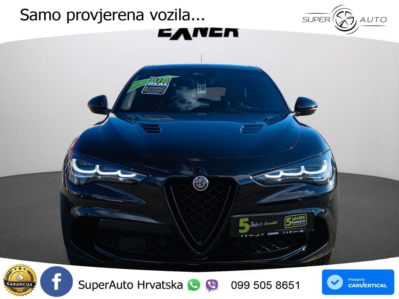 Alfa Romeo Stelvio Quadrifoglio 2.9 V6 Bi-Turbo (520 KS) Q4 Automatic LED+GR SJED+ACC