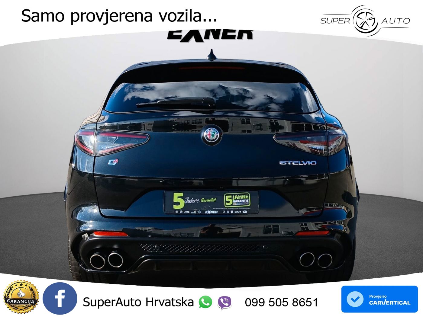 Alfa Romeo Stelvio Quadrifoglio 2.9 V6 Bi-Turbo (520 KS) Q4 Automatic LED+GR SJED+ACC