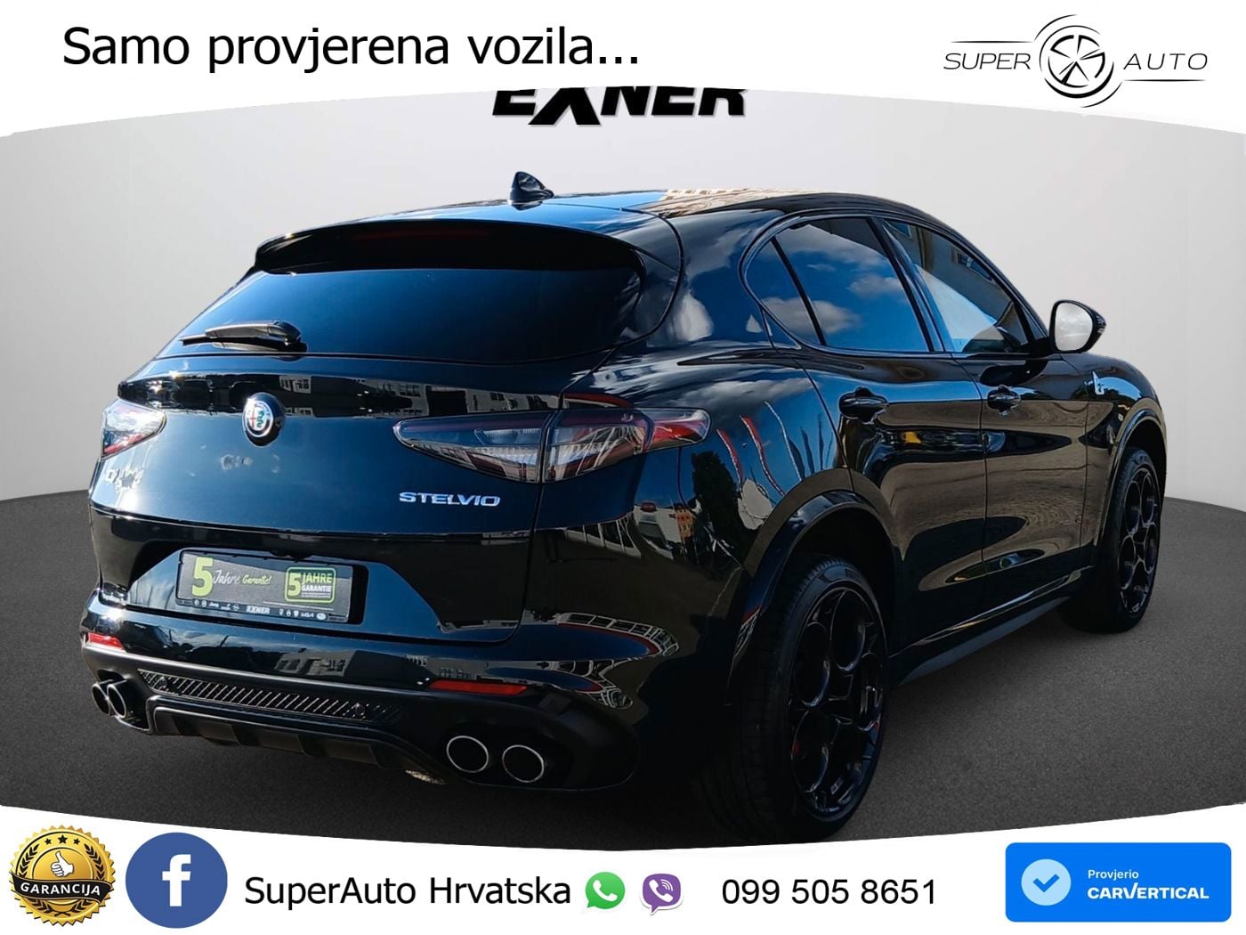 Alfa Romeo Stelvio Quadrifoglio 2.9 V6 Bi-Turbo (520 KS) Q4 Automatic LED+GR SJED+ACC