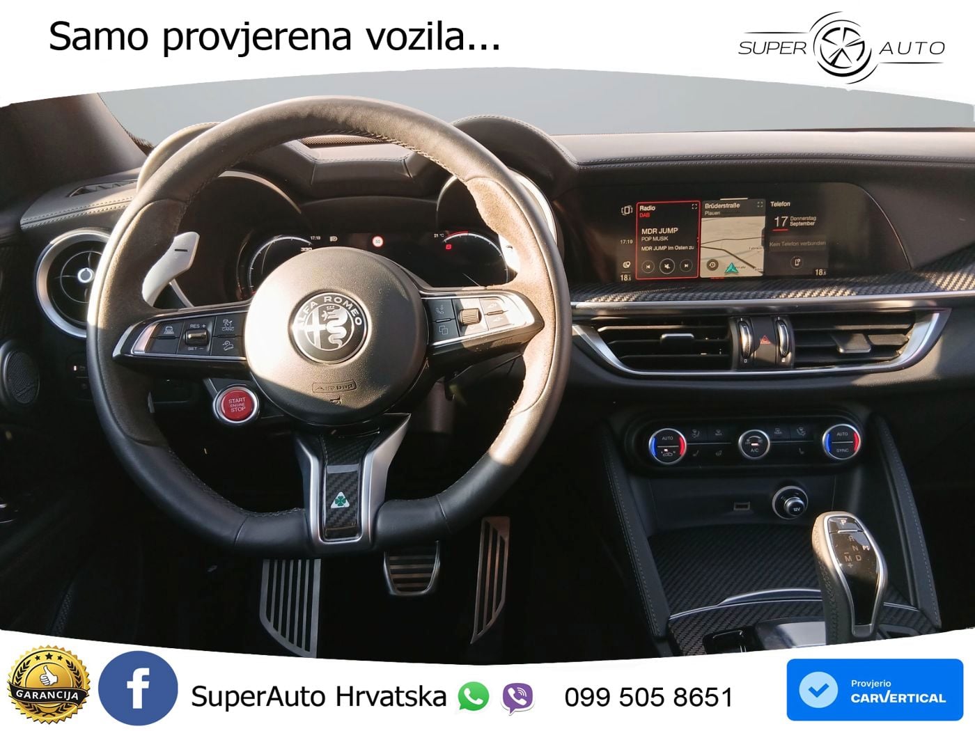 Alfa Romeo Stelvio Quadrifoglio 2.9 V6 Bi-Turbo (520 KS) Q4 Automatic LED+GR SJED+ACC