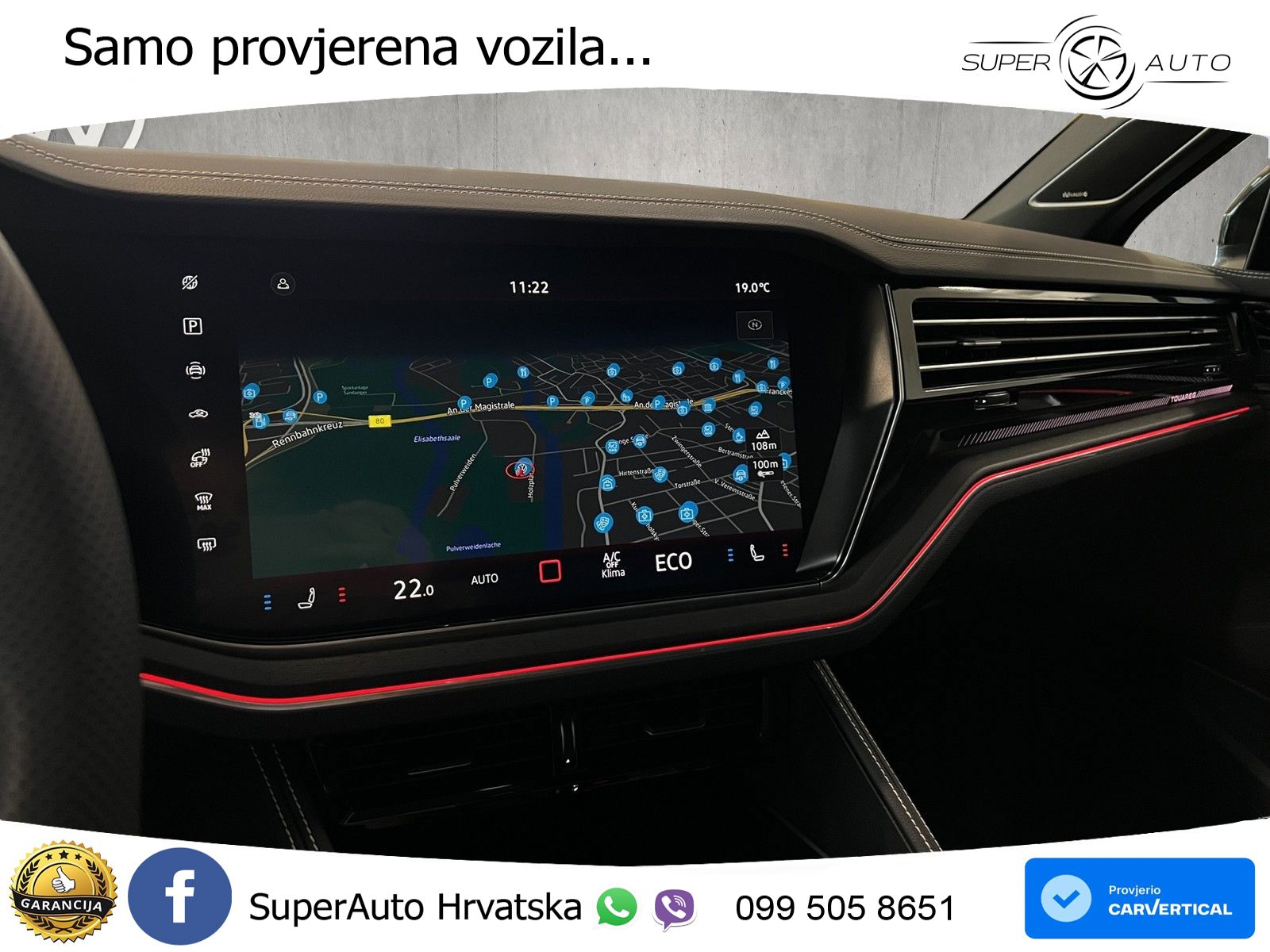 Volkswagen Touareg 3.0 V6 TDI (286 KS) 4MOTION Tiptronic ZRAČNI+ACC+GR SJED+KAM+PANO