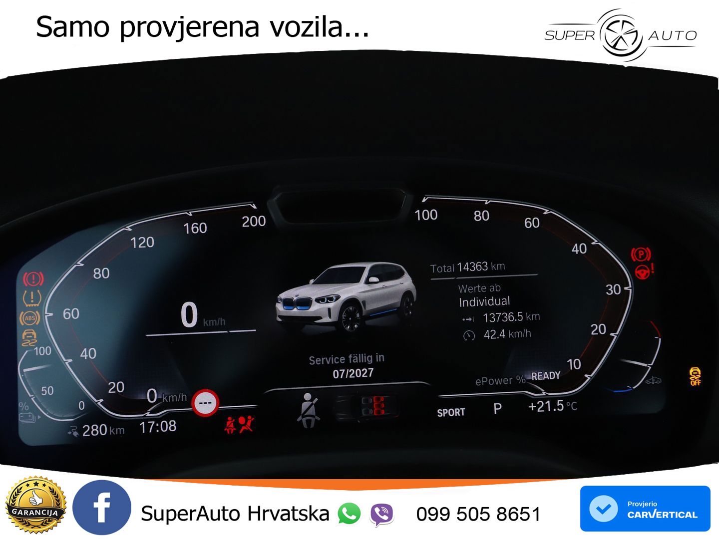BMW iX3 80 kWh (286 KS) LED+GR SJED+ACC