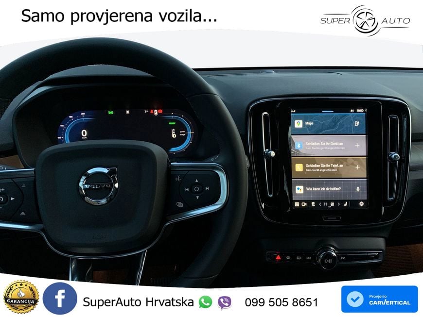Volvo XC40 Recharge 82 kWh 252 KS Single Motor Extended Range LED+GR SJED+ACC
