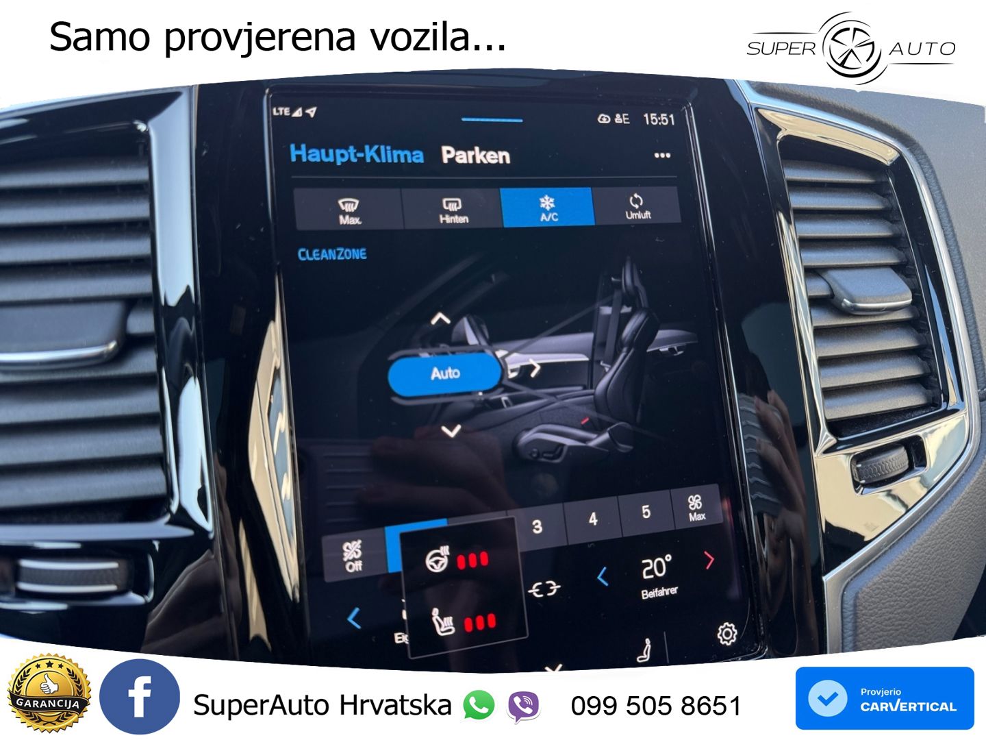 Volvo XC90 2.0 B5 Diesel AWD Automatic ZRAČNI+ACC+GR SJED+KAM+PANO
