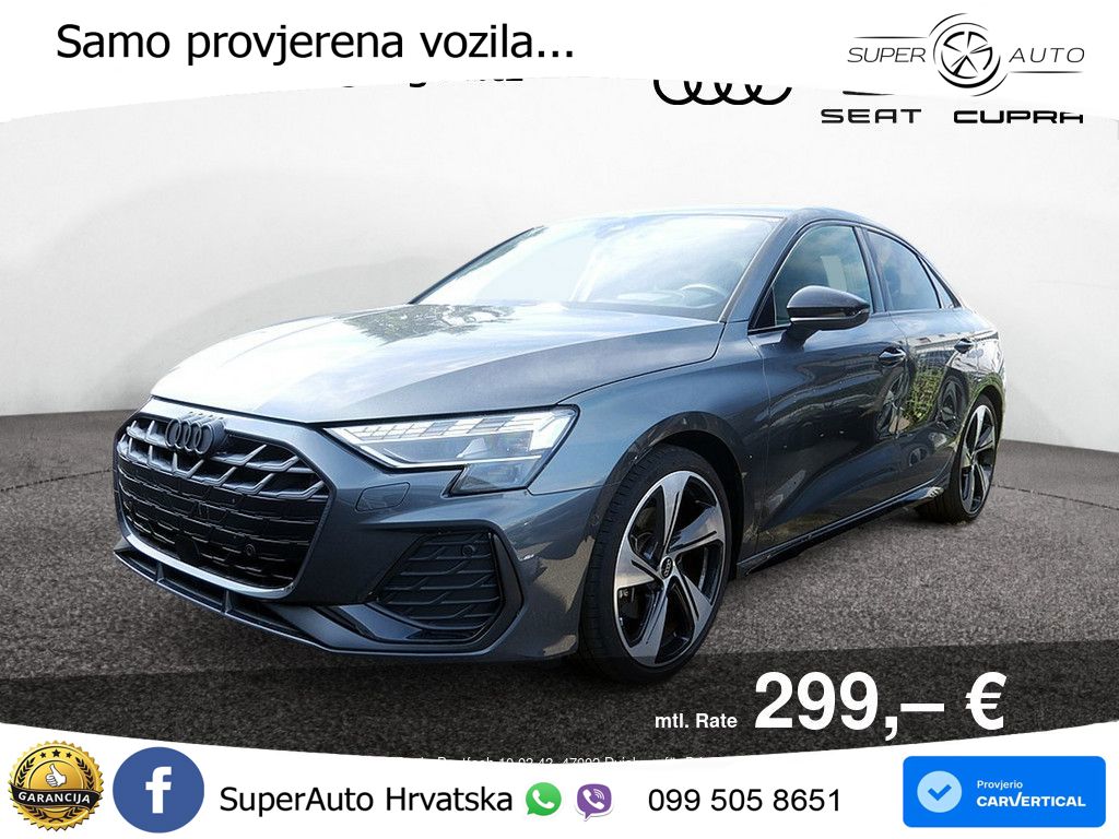 Audi A3 Limuzina 35 TFSI (150 KS) S tronic S line MATRIX+GR SJED+KAM