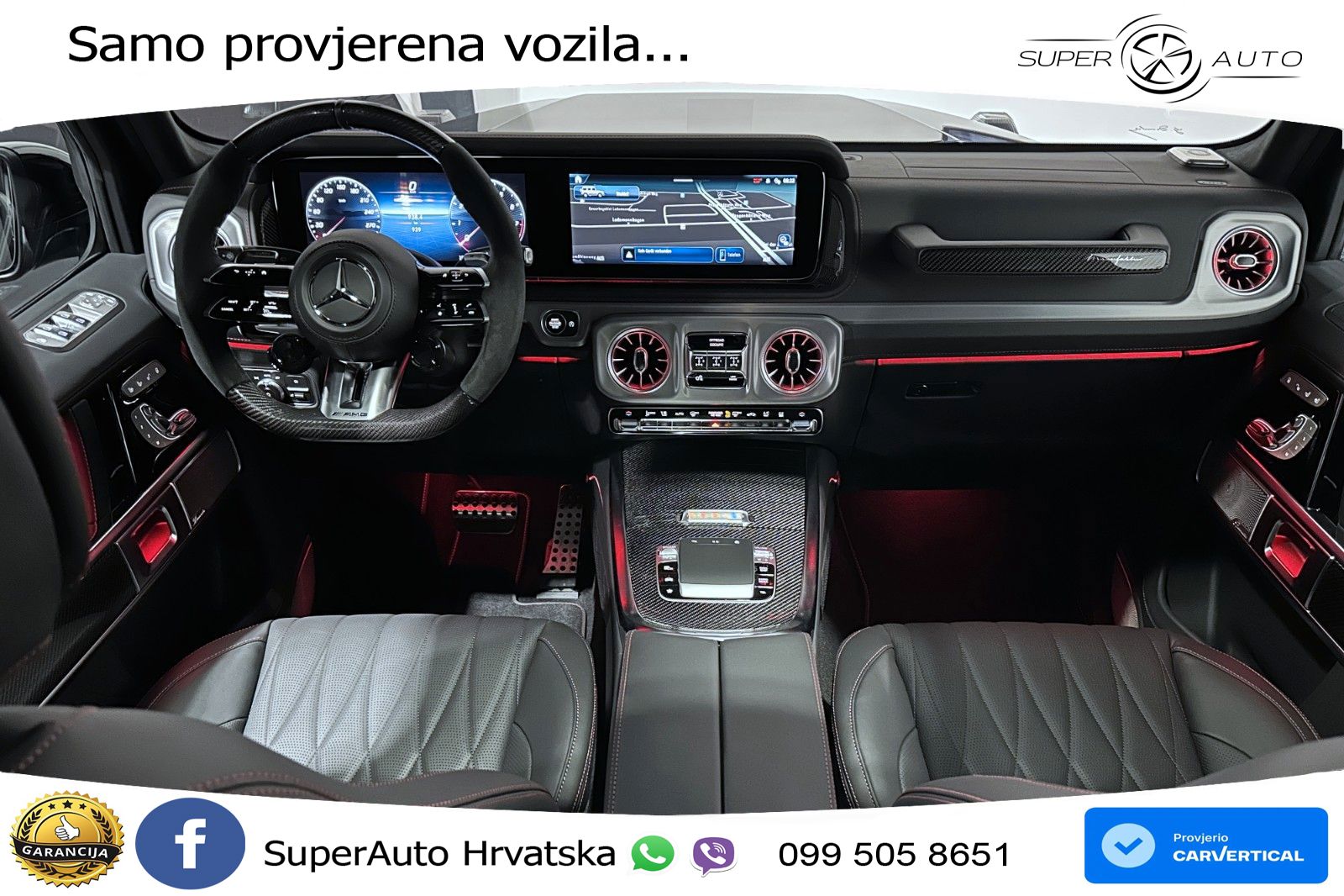 Mercedes AMG G 63 Long V8 (585 KS) 4MATIC 9G-TRONIC AMG SPEEDSHIFT PLUS ZRAČNI+ACC+GR SJED+KAM+PANO
