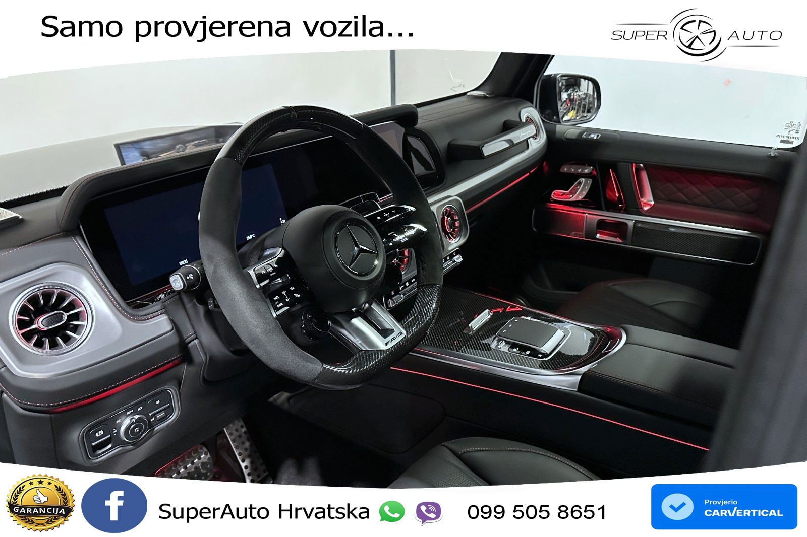Mercedes AMG G 63 Long V8 (585 KS) 4MATIC 9G-TRONIC AMG SPEEDSHIFT PLUS ZRAČNI+ACC+GR SJED+KAM+PANO