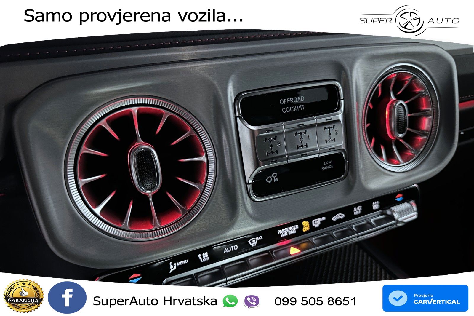 Mercedes AMG G 63 Long V8 (585 KS) 4MATIC 9G-TRONIC AMG SPEEDSHIFT PLUS ZRAČNI+ACC+GR SJED+KAM+PANO