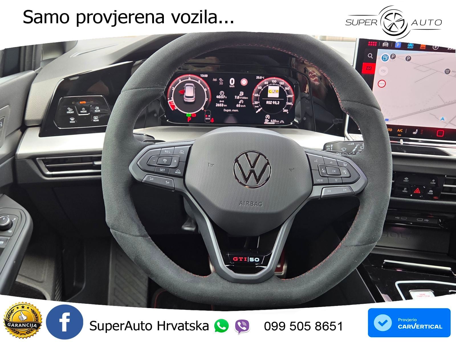 VW Golf 8 GTI 2.0 TSI DSG 50 Edition 325 KS, REG 08/27 AKRAPOVIĆ+ACC+LED+360