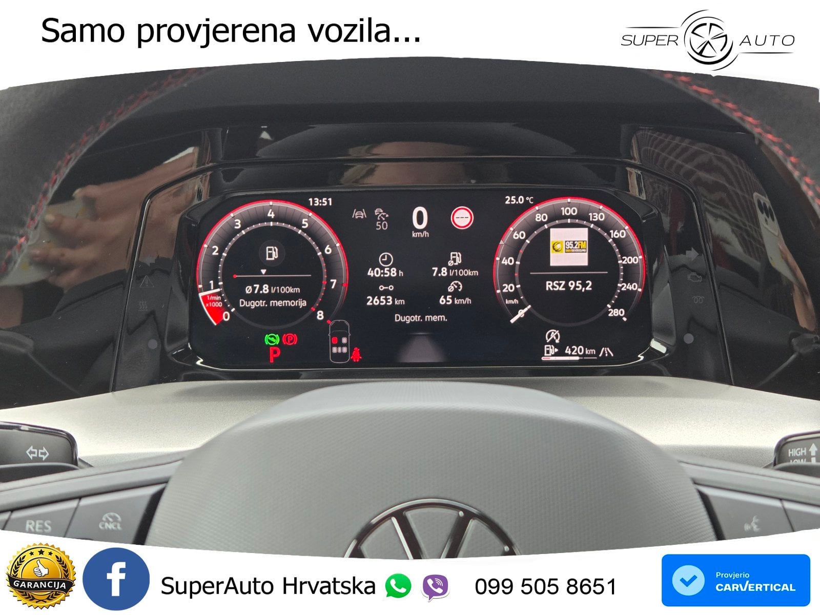 VW Golf 8 GTI 2.0 TSI DSG 50 Edition 325 KS, REG 08/27 AKRAPOVIĆ+ACC+LED+360