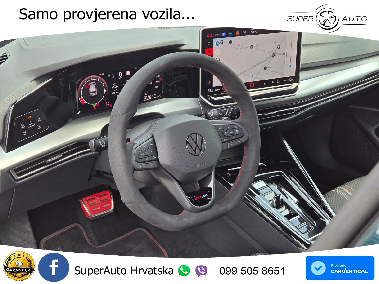 VW Golf 8 GTI 2.0 TSI DSG 50 Edition 325 KS, REG 08/27 AKRAPOVIĆ+ACC+LED+360