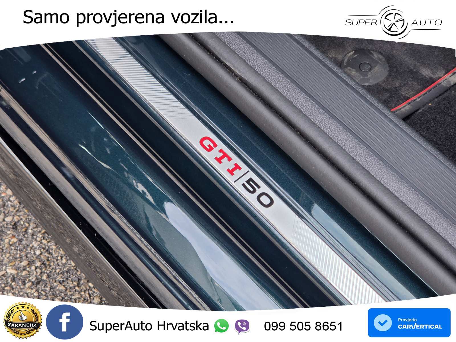 VW Golf 8 GTI 2.0 TSI DSG 50 Edition 325 KS, REG 08/27 AKRAPOVIĆ+ACC+LED+360