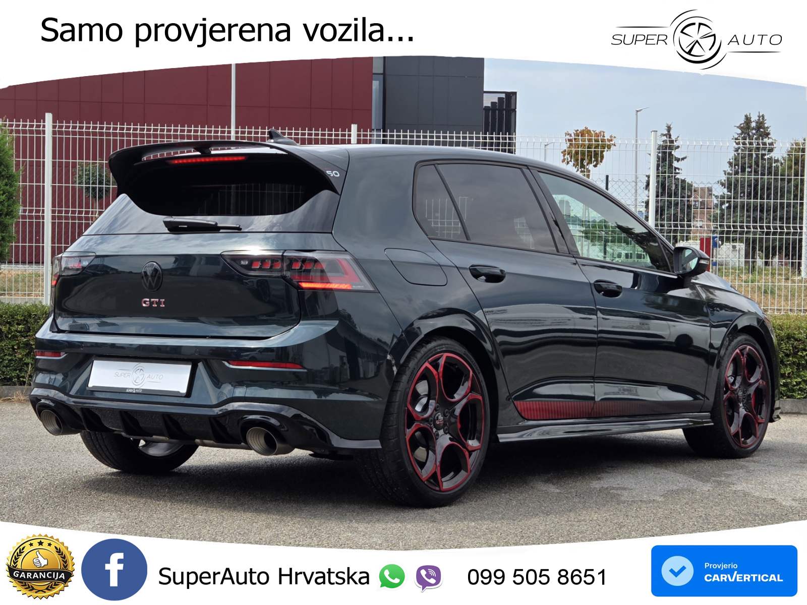 VW Golf 8 GTI 2.0 TSI DSG 50 Edition 325 KS, REG 08/27 AKRAPOVIĆ+ACC+LED+360
